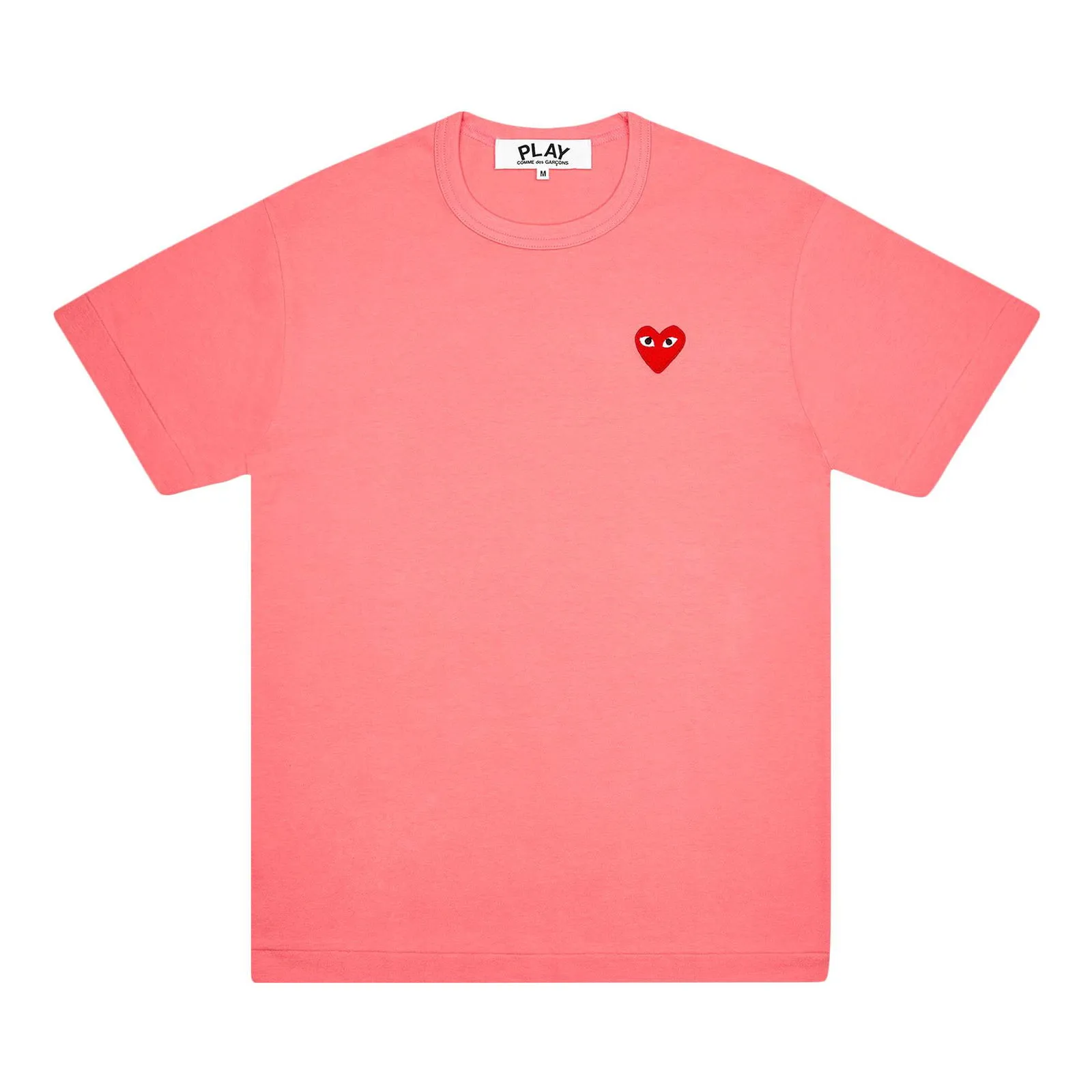 COMME DES GARçONS PLAY PASTELLE RED EMBLEM TSHIRT
