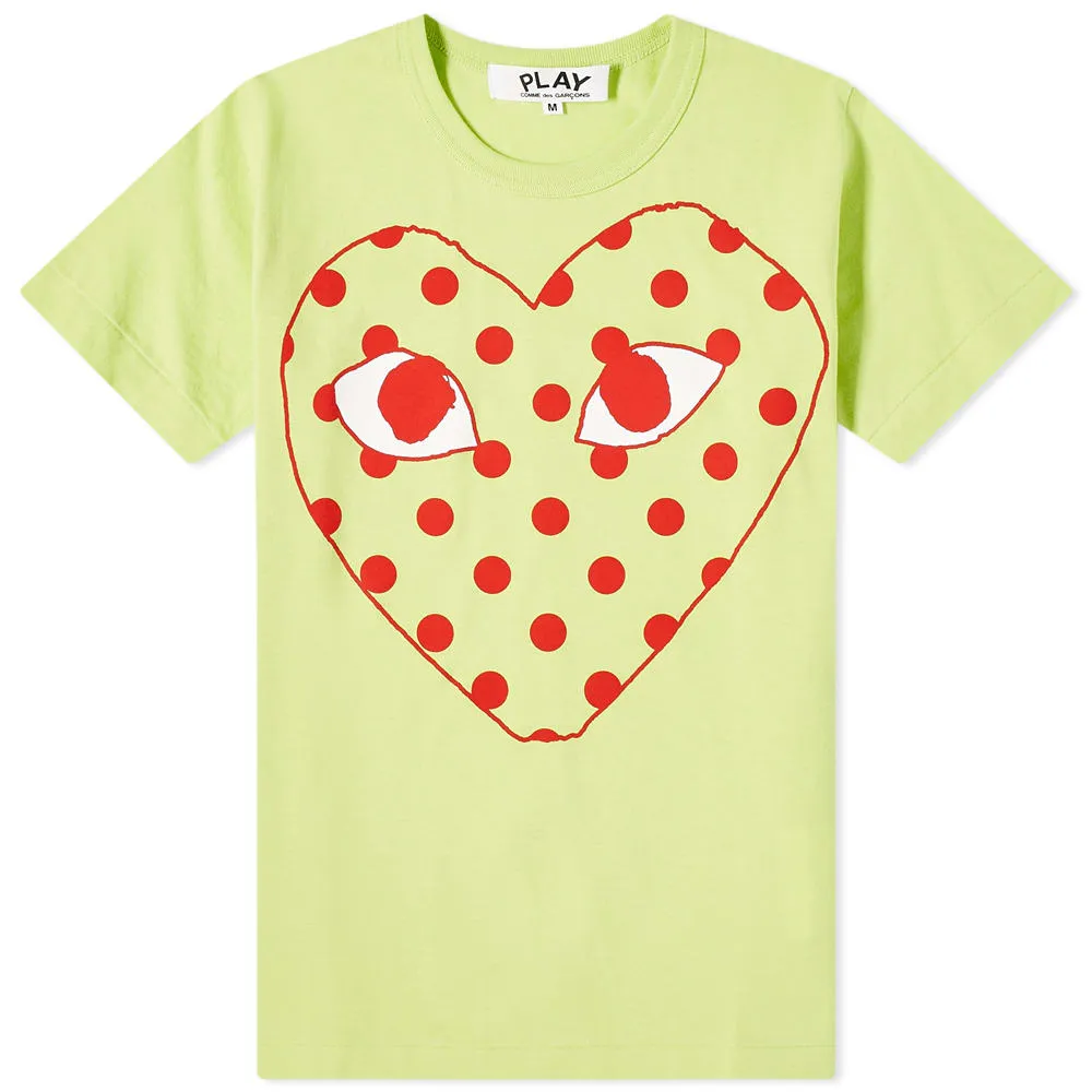 Comme des Garçons Play Red Heart Polka Dot Logo Tee