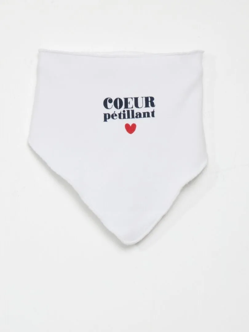 CONJUNTO DE BODY + PIJAMA  ESTAMPADO DE CORAZONES  BLANCO