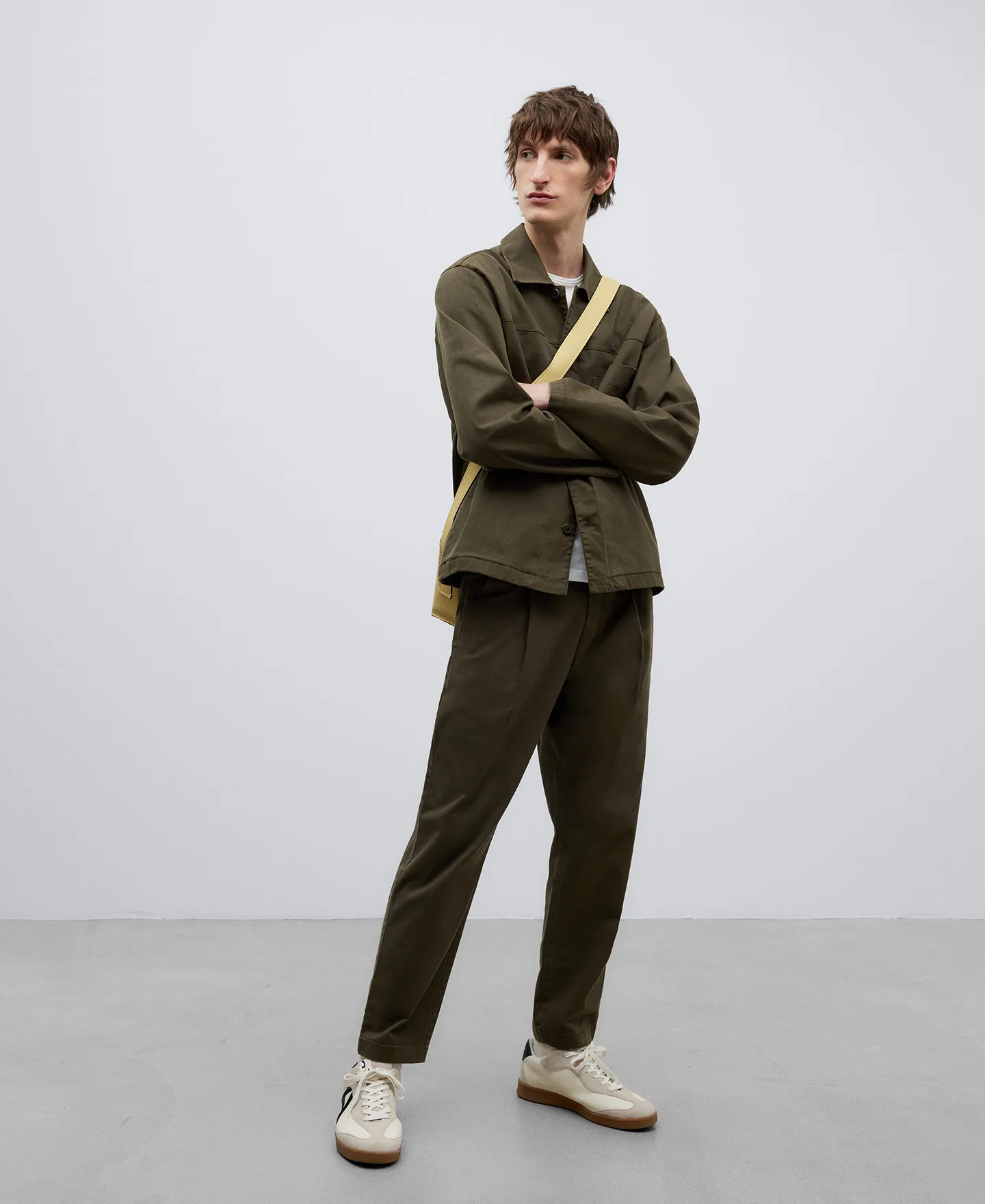 Cotton twill chino pants man