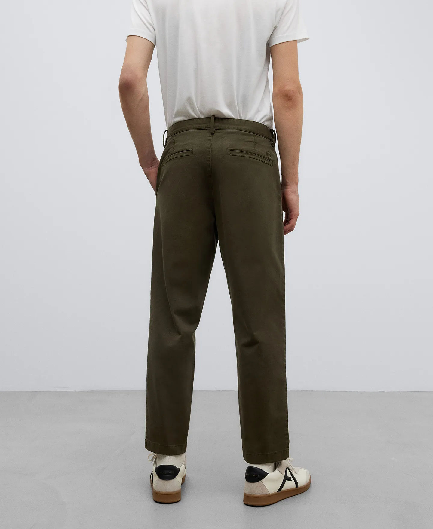 Cotton twill chino pants man