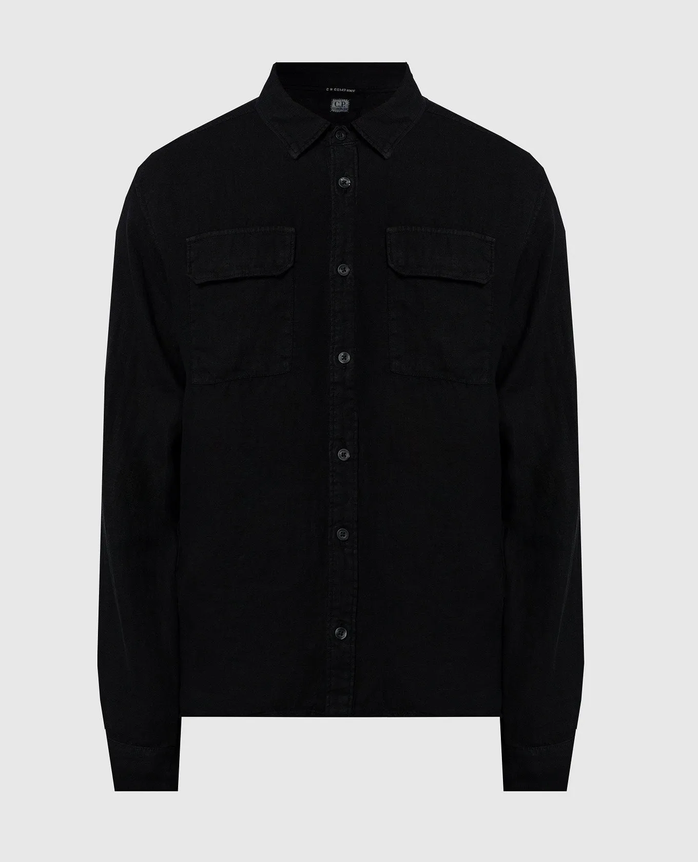 C.P. Company Black linen shirt with logo