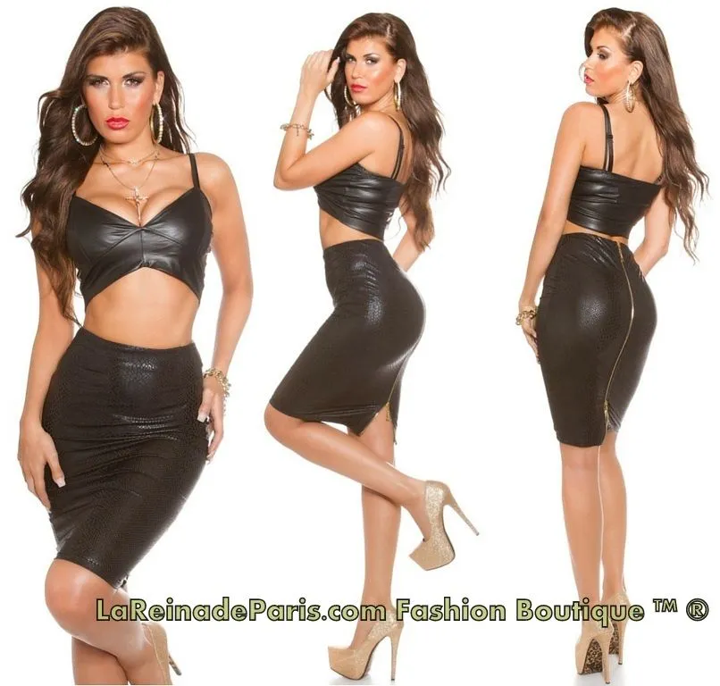 Crop top de cuero Chery