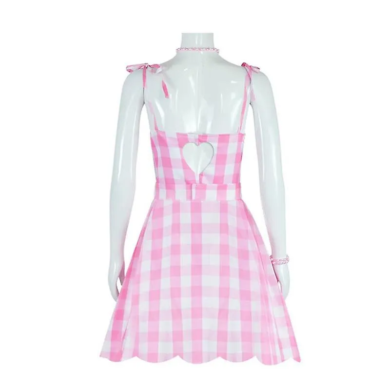 Dazcos 2023 Movie Cosplay Costume 3 Style Summer Sexy Pink Dress And Accessories Adult Halloween Carnival Role Play Party