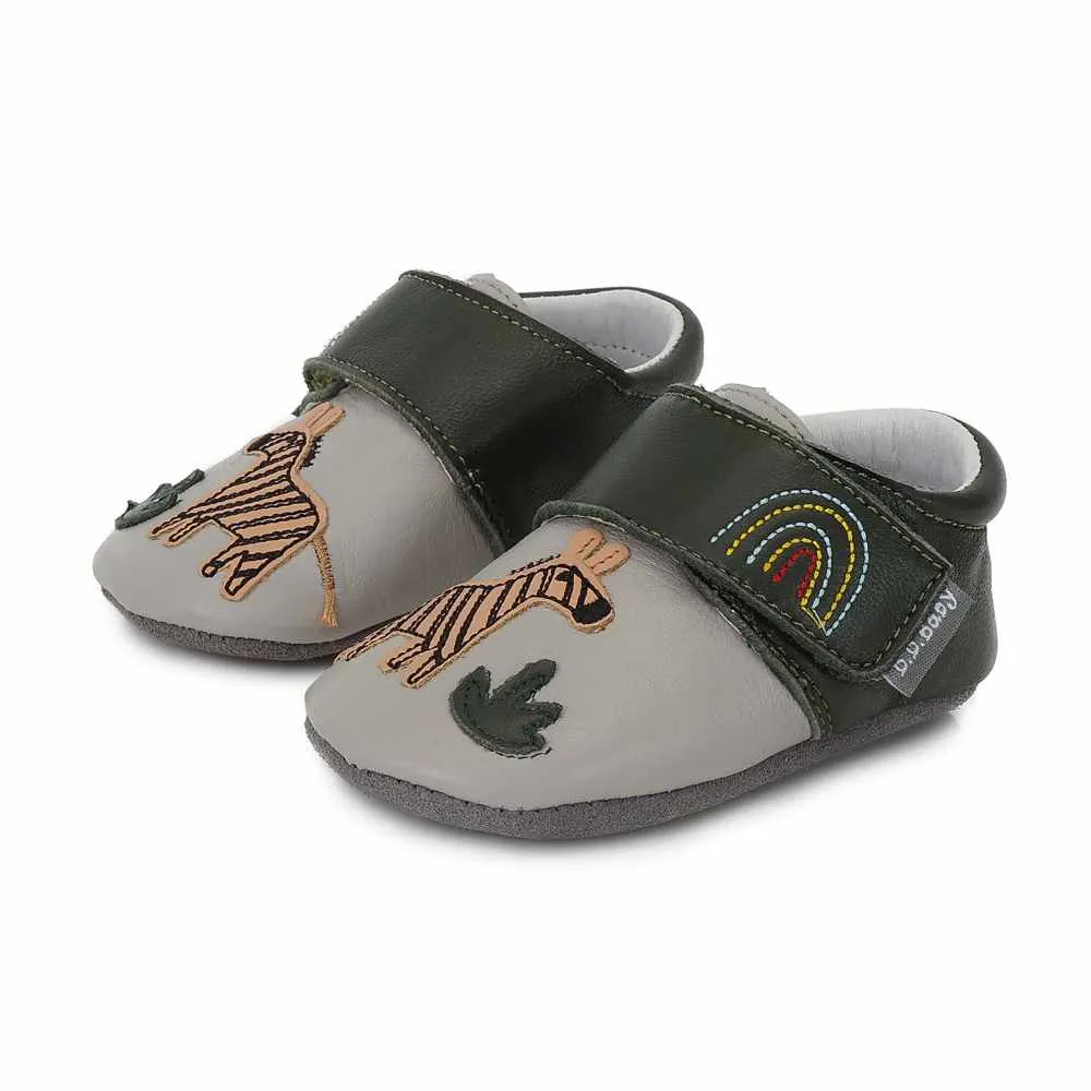 D.D.Step Zapatillas Suela Blanda Cebras Verde
