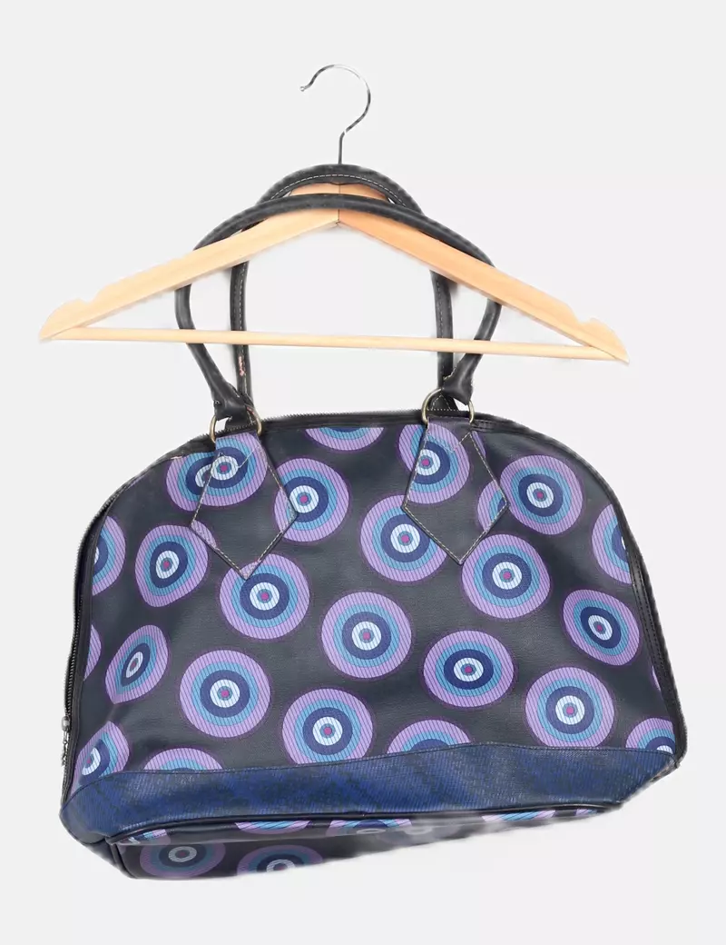 Desigual Bolsa de viaje negra estampada