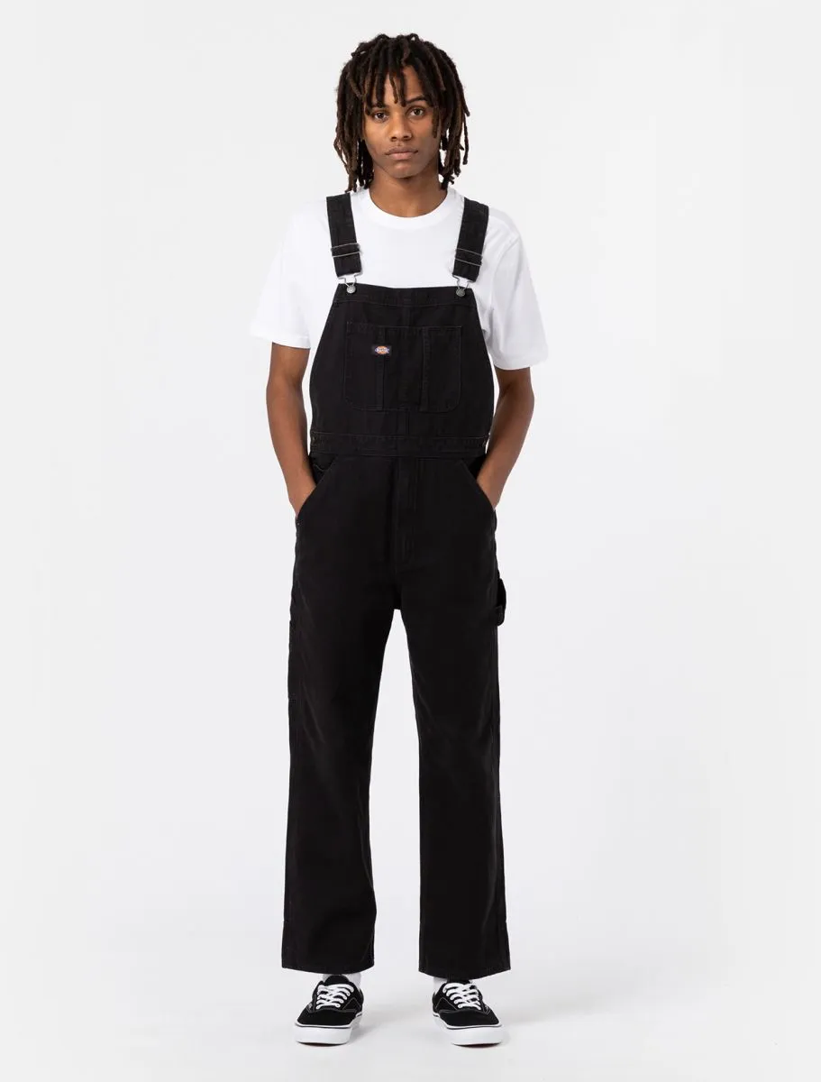 dickies pantalón peto duck canvas bib negro