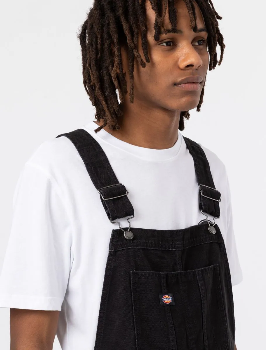 dickies pantalón peto duck canvas bib negro