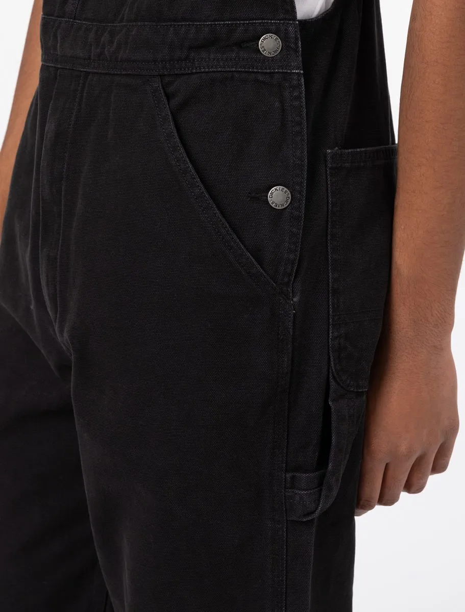 dickies pantalón peto duck canvas bib negro