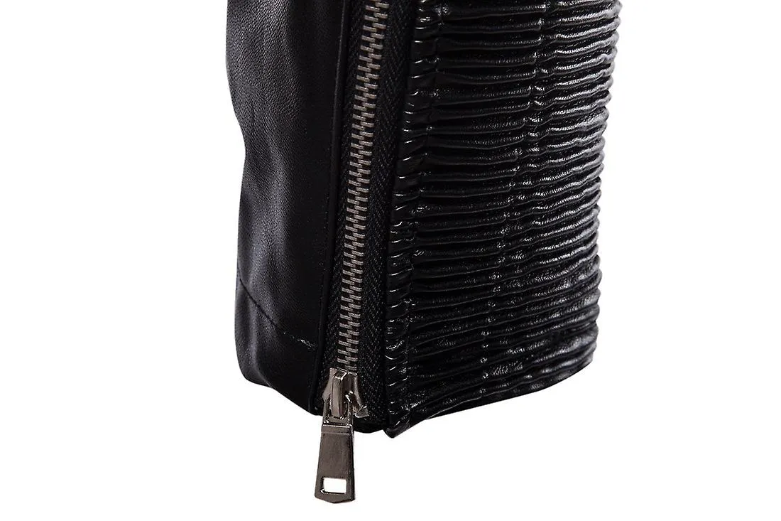 DRUPUM MENS NEGRO CASUAL SIMPLE CREMALLERA ADELGAZANTE MOTOBIKE PU CHAQUETAS DE CUERO ABRIGOS DE MANGA LARGA TALLA EUROPEA SXXL