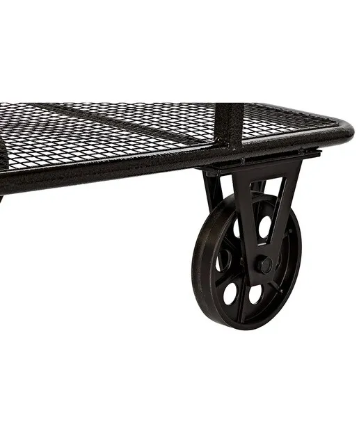 Fíjalo Mesa centro metal abeto 112 x 54 x 52 ruedas negro