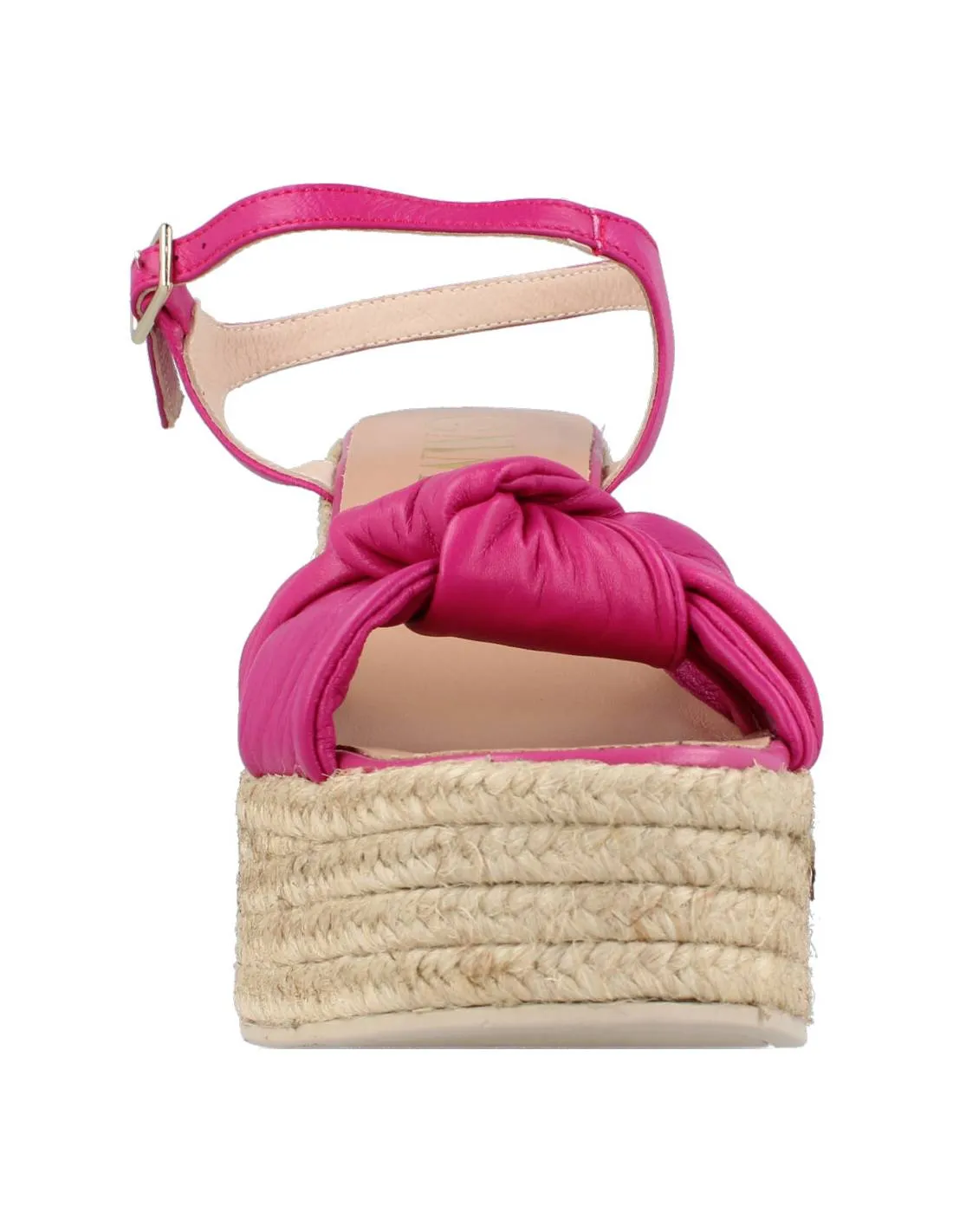 GAIMO  SANDALIA TACóN ESPARTO COQUE FUCSIA