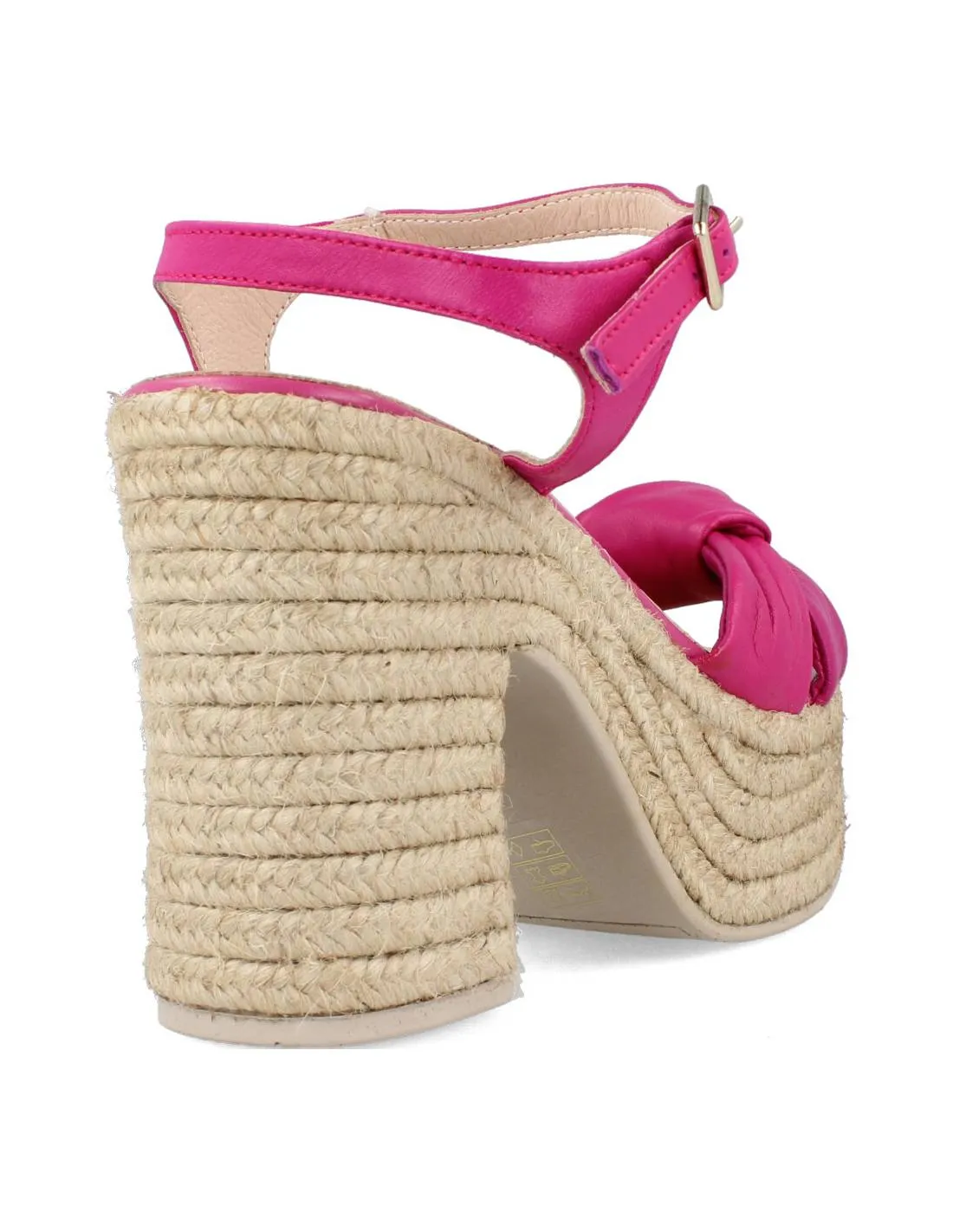GAIMO  SANDALIA TACóN ESPARTO COQUE FUCSIA