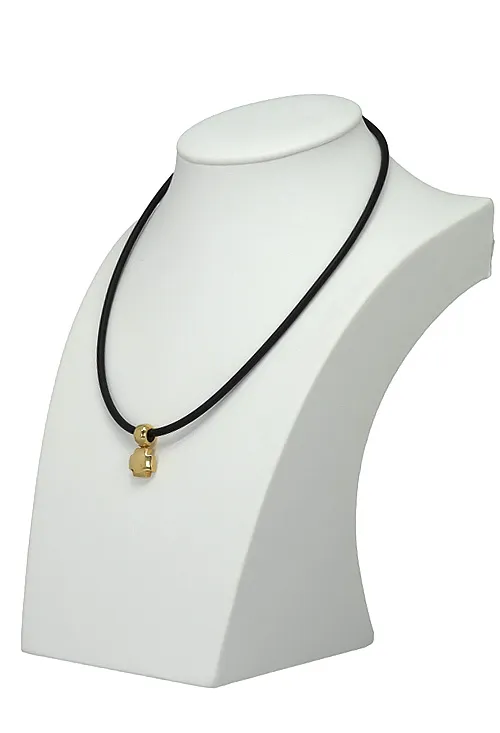 Gargantilla de oro y caucho con cruz de oro amarillo 18 ktes