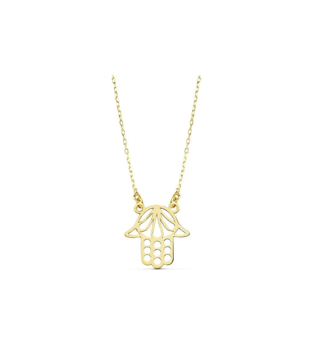 Gargantilla Hamsa Mano de Fátima Amulette 18 K