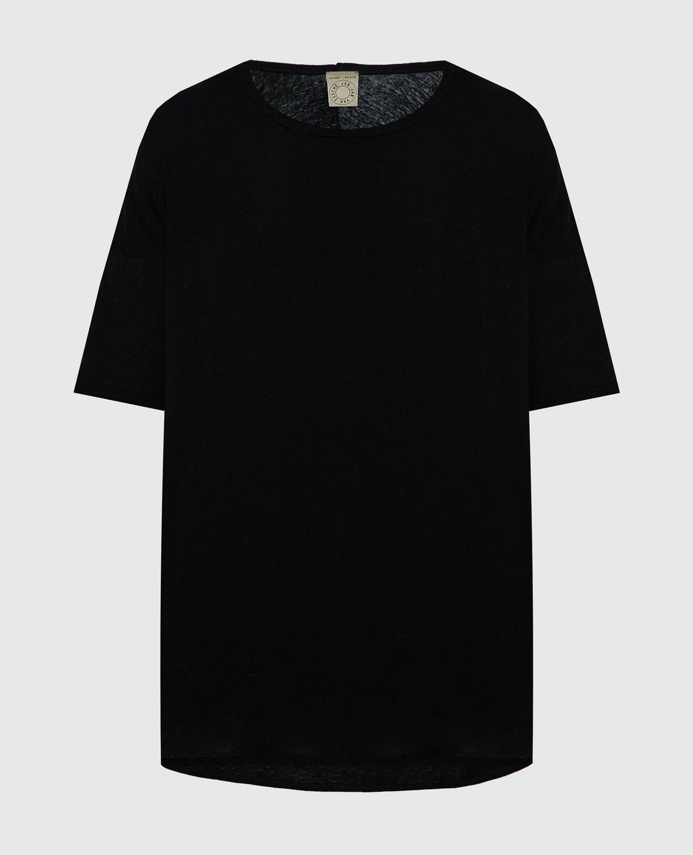 JAN JAN VAN ESSCHE BLACK TSHIRT WITH LINEN