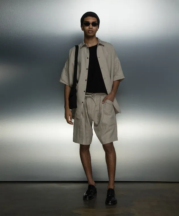 JAN JAN VAN ESSCHE BLACK TSHIRT WITH LINEN