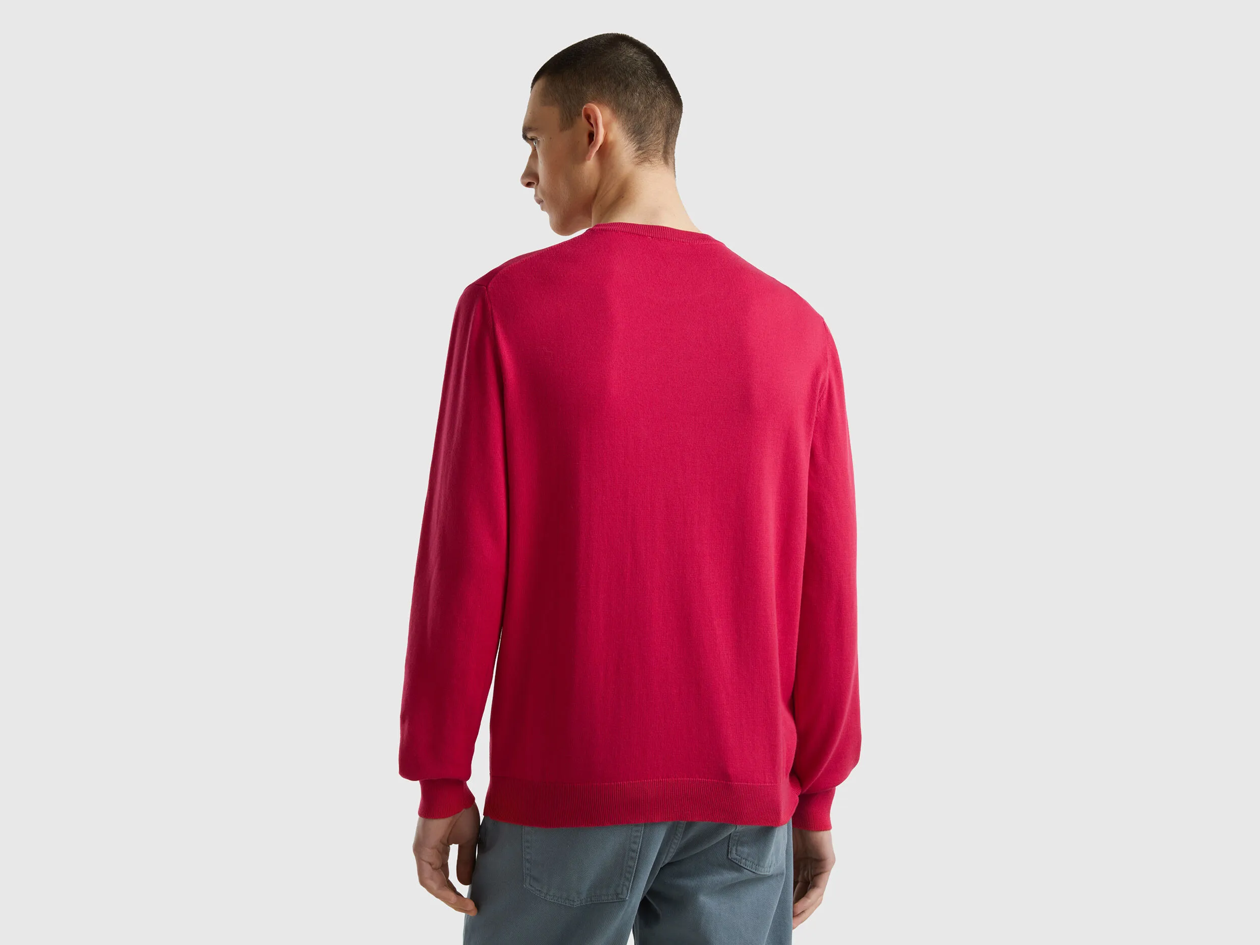 Jersey de cuello redondo de 100% algodón