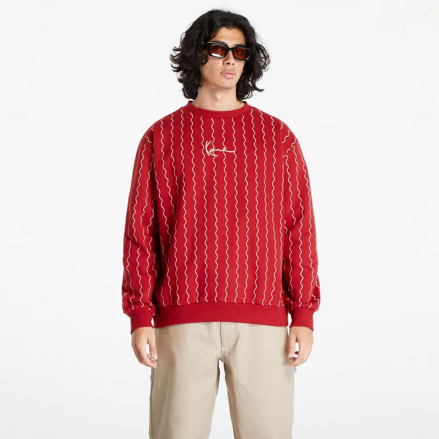 Karl Kani Small Signature Ziczac Pinstripe Crewneck