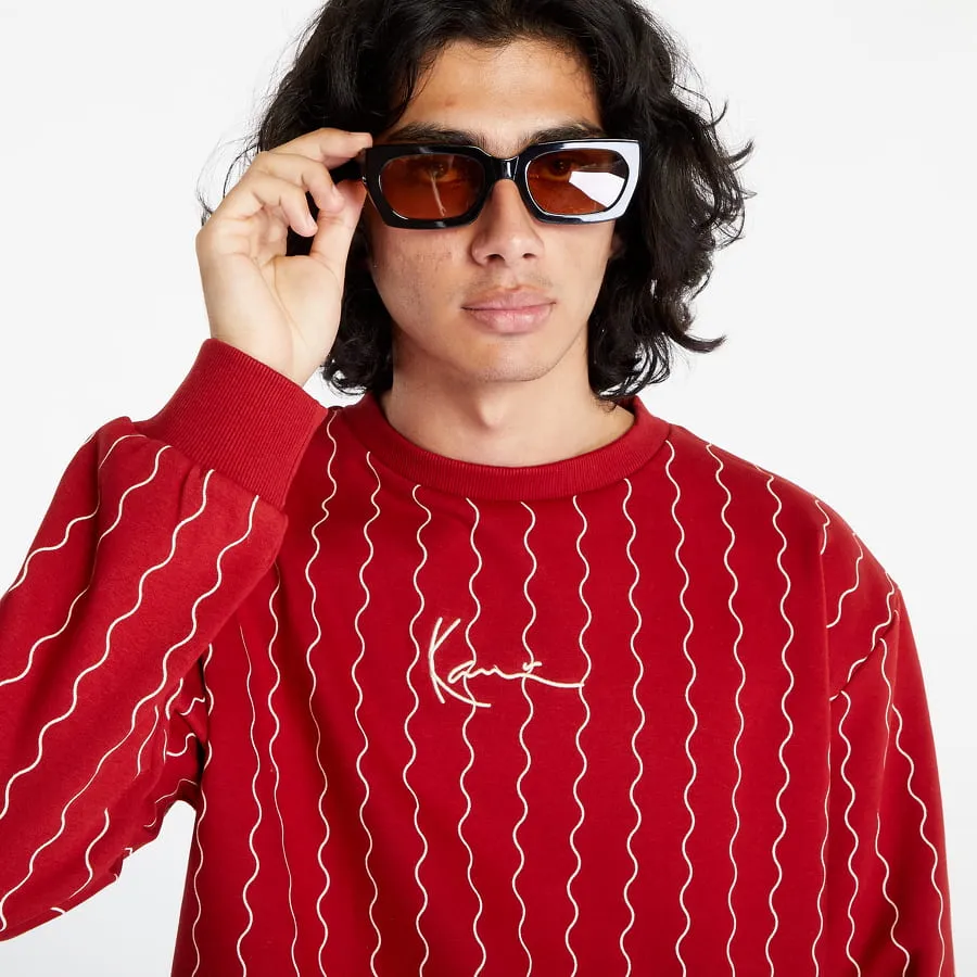 Karl Kani Small Signature Ziczac Pinstripe Crewneck