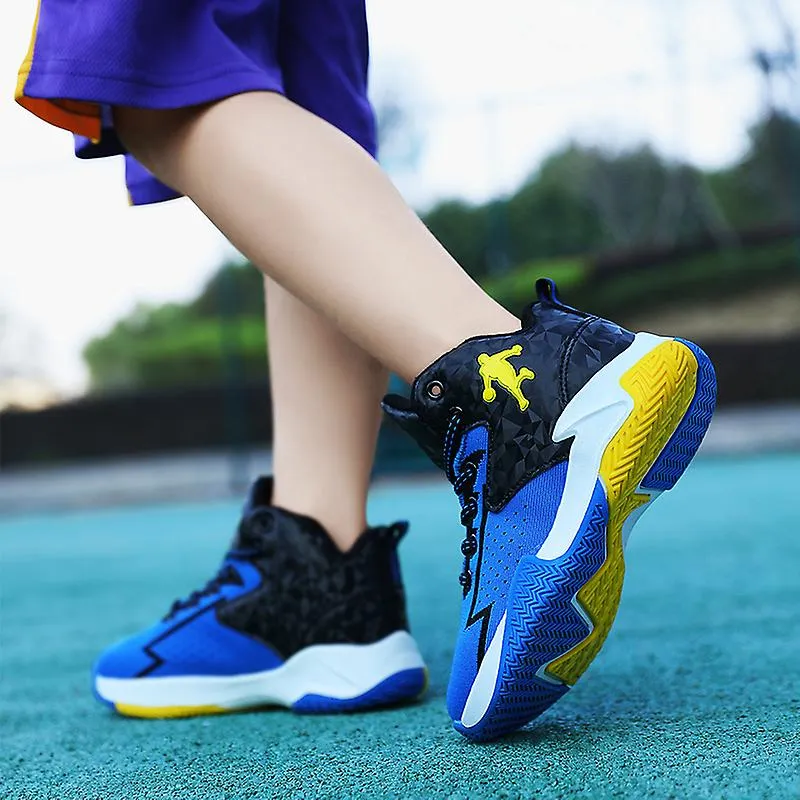 KIDENG Zapatos de baloncesto para niños Zapatillas de deporte antideslizantes de moda Zapatos deportivos transpirables A801