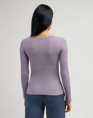 Lee Ribbed Long Sve Henley "Jazzy Purple"