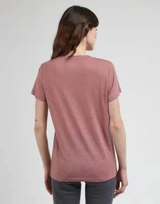 Lee V Neck Tee "Dark Mauve"