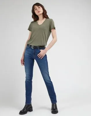 Lee V Neck Tee "Olive Grove"