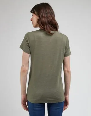 Lee V Neck Tee "Olive Grove"