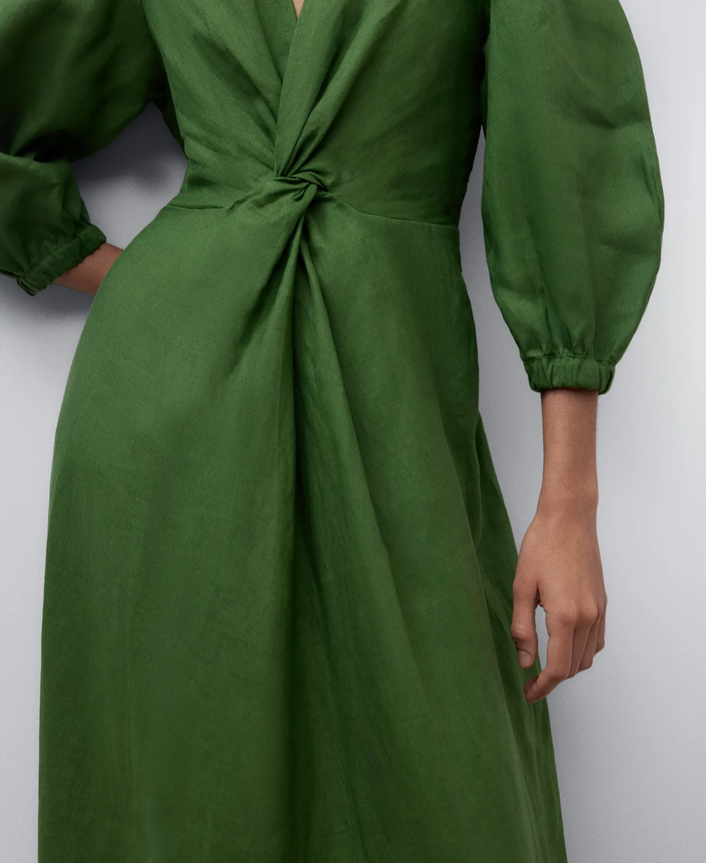 Linen midi dress woman