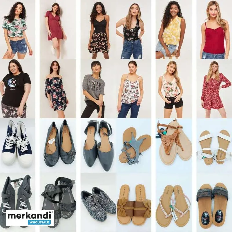 LOTE DE ROPA Y CALZADO DE VERANO PARA MUJER AL POR MAYOR  MARCAS EUROPEAS
