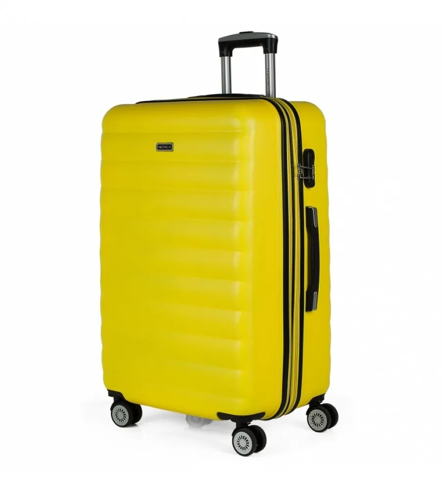 MALETA DE VIAJE GRANDE 4 RUEDAS TROLLEY 71270 AMARILLO 68X47X30CM