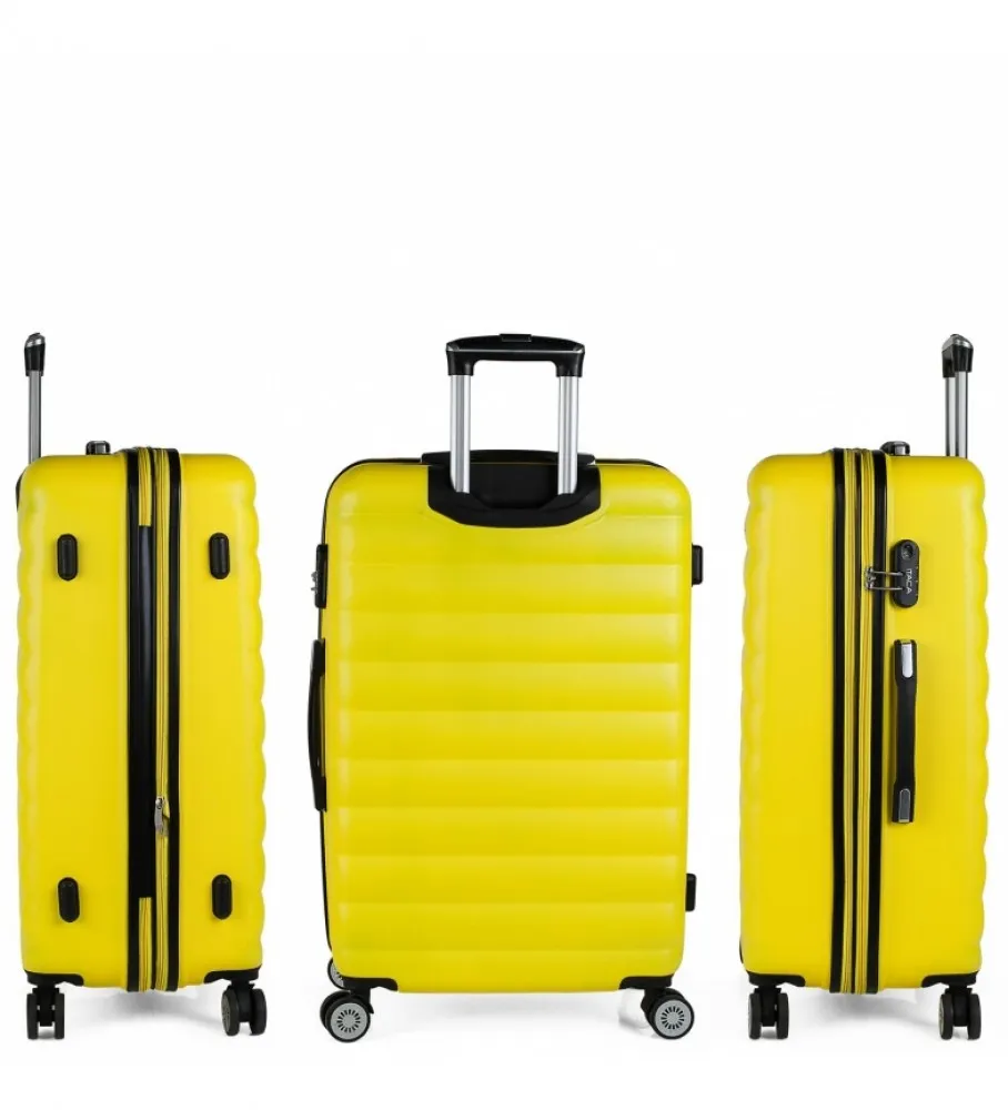 MALETA DE VIAJE GRANDE 4 RUEDAS TROLLEY 71270 AMARILLO 68X47X30CM