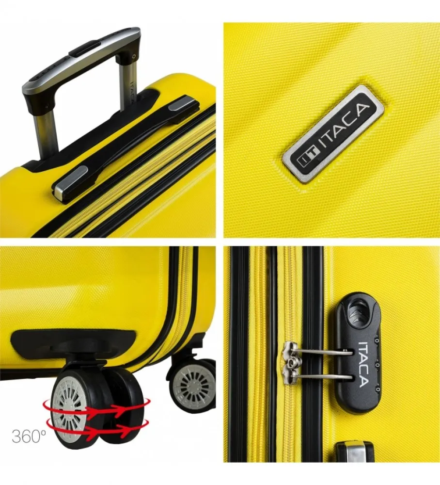 MALETA DE VIAJE GRANDE 4 RUEDAS TROLLEY 71270 AMARILLO 68X47X30CM
