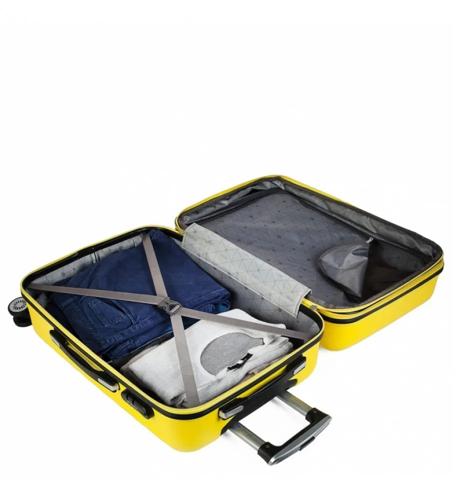 MALETA DE VIAJE GRANDE 4 RUEDAS TROLLEY 71270 AMARILLO 68X47X30CM