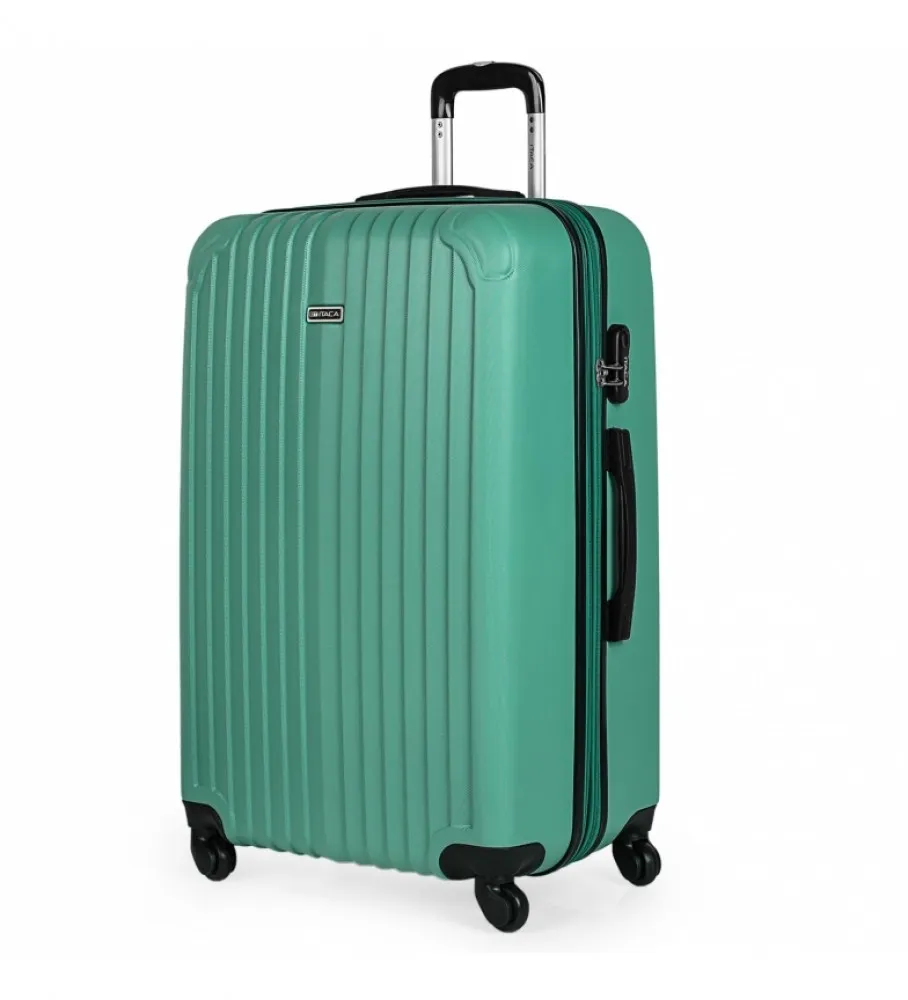 MALETA DE VIAJE GRANDE XL Rí­GIDA 4 RUEDAS T71570 VERDE 76X49X30CM