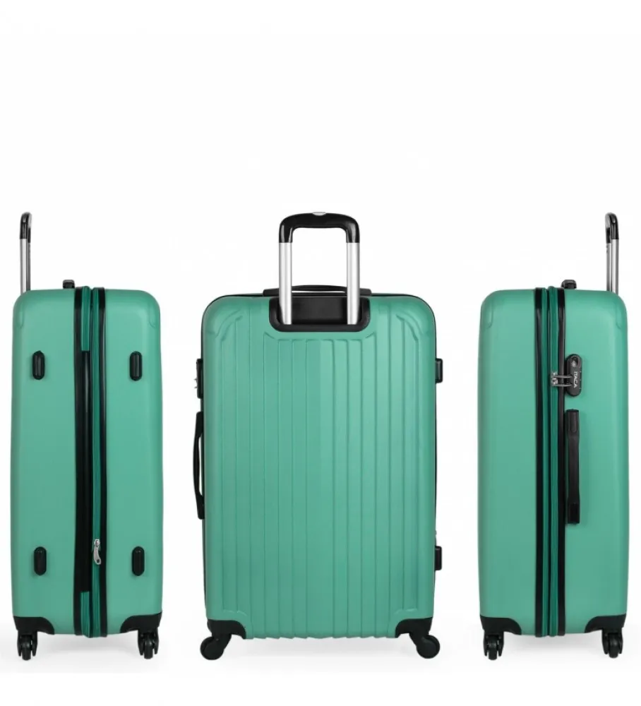 MALETA DE VIAJE GRANDE XL Rí­GIDA 4 RUEDAS T71570 VERDE 76X49X30CM