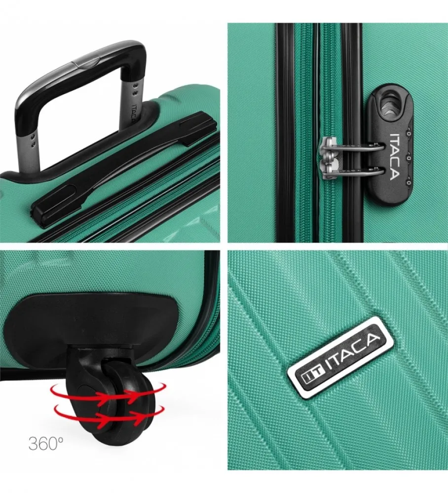 MALETA DE VIAJE GRANDE XL Rí­GIDA 4 RUEDAS T71570 VERDE 76X49X30CM