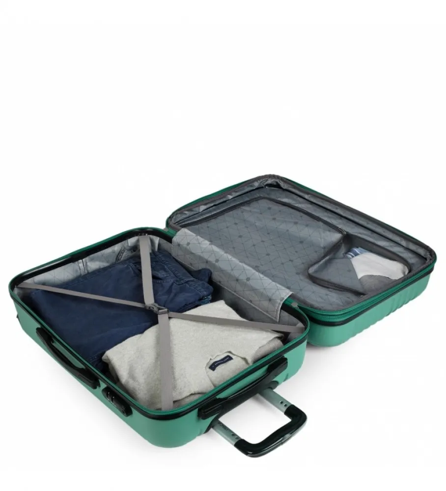 MALETA DE VIAJE GRANDE XL Rí­GIDA 4 RUEDAS T71570 VERDE 76X49X30CM