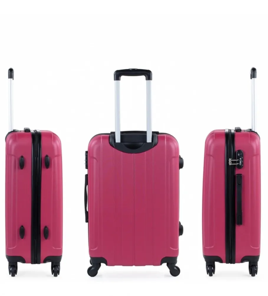 MALETA DE VIAJE MEDIANA RíGIDA 4 RUEDAS 771160 FRESA 63X42X24CM