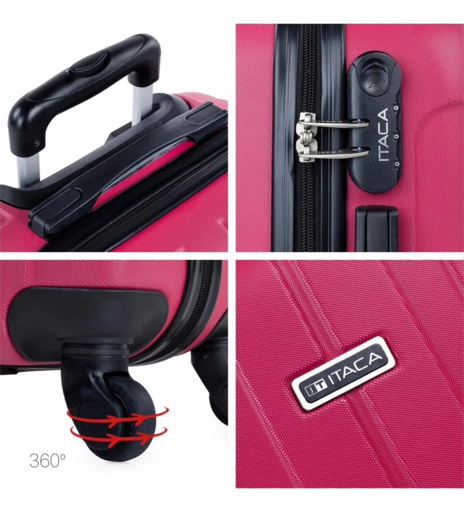 MALETA DE VIAJE MEDIANA RíGIDA 4 RUEDAS 771160 FRESA 63X42X24CM