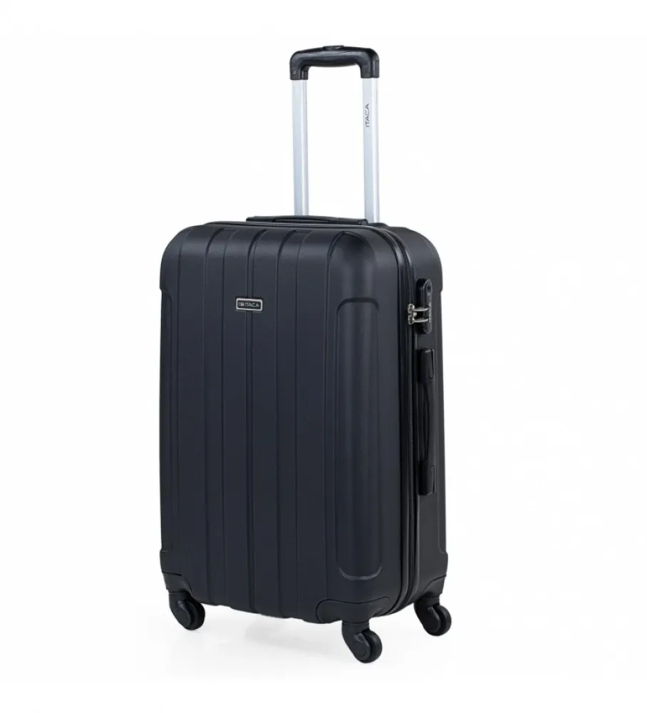 MALETA DE VIAJE MEDIANA RíGIDA 4 RUEDAS 771160 NEGRO 63X42X24CM