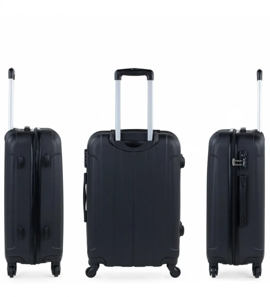 MALETA DE VIAJE MEDIANA RíGIDA 4 RUEDAS 771160 NEGRO 63X42X24CM