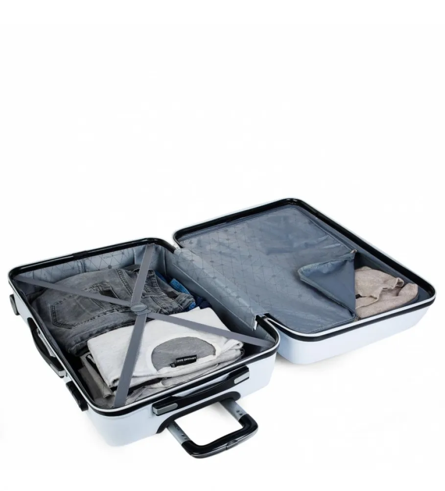 MALETA DE VIAJE RíGIDA 4 RUEDAS T71660 BLANCO 61X44X26CM