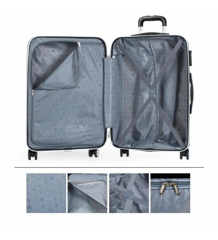 MALETA DE VIAJE RíGIDA 4 RUEDAS T71660 BLANCO 61X44X26CM
