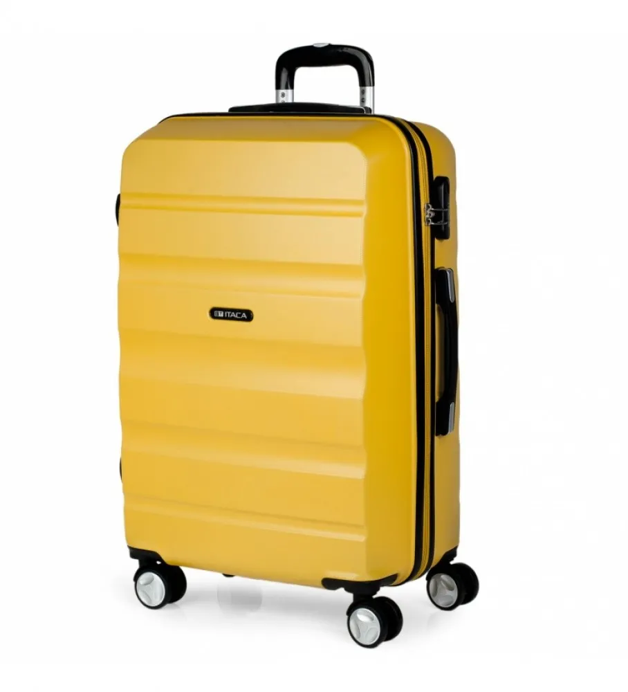 MALETA DE VIAJE RíGIDA 4 RUEDAS T71660 MOSTAZO 61X44X26CM