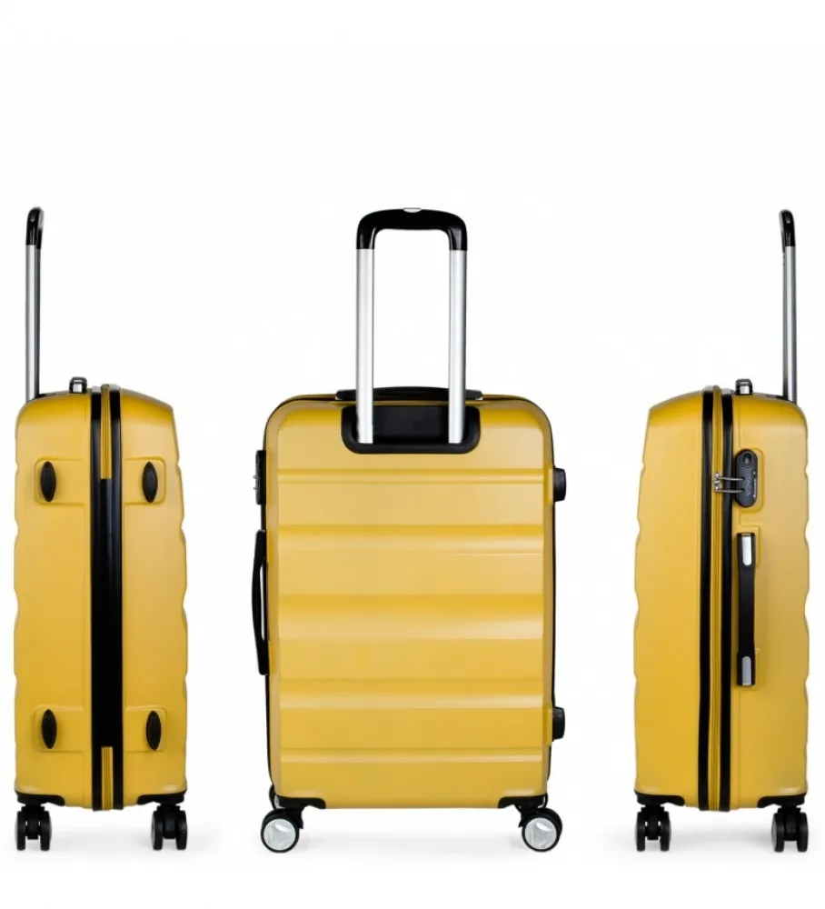 MALETA DE VIAJE RíGIDA 4 RUEDAS T71660 MOSTAZO 61X44X26CM