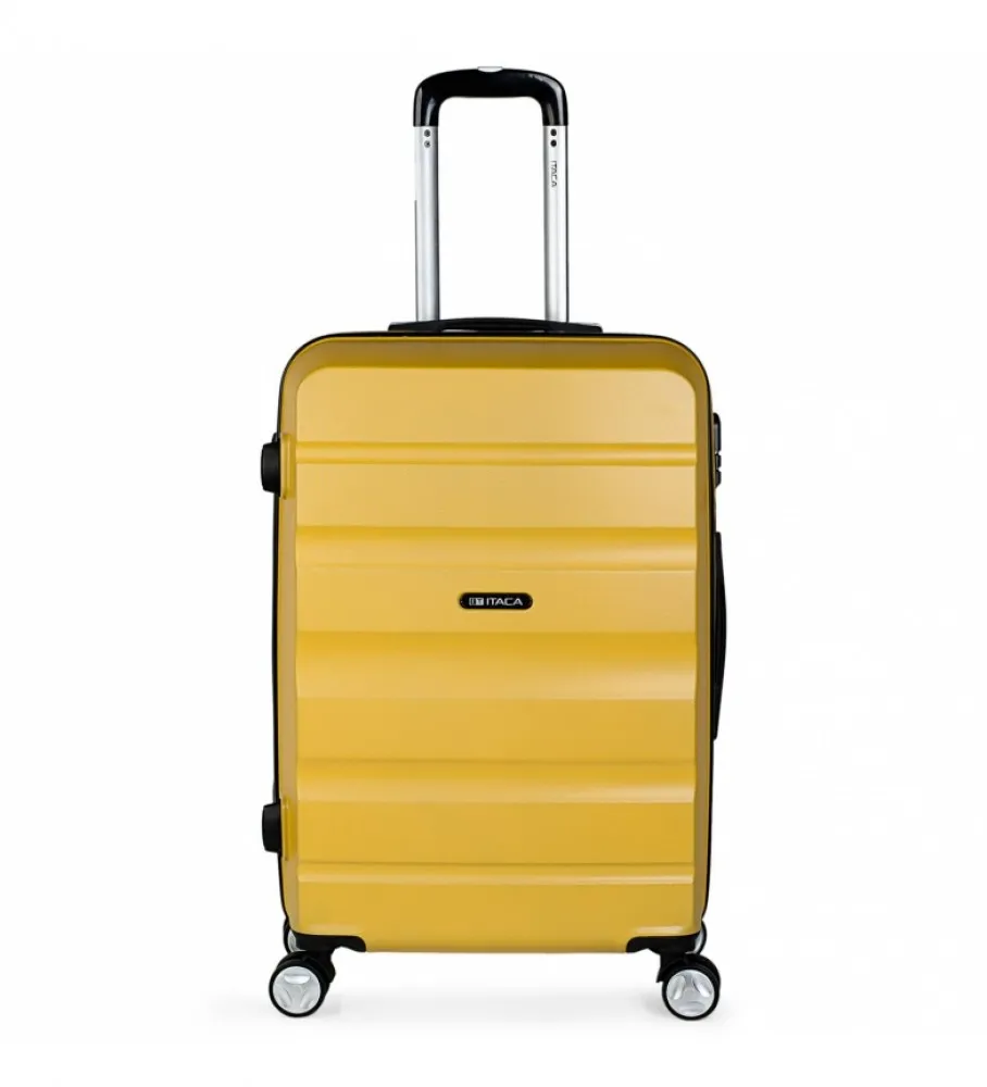 MALETA DE VIAJE RíGIDA 4 RUEDAS T71660 MOSTAZO 61X44X26CM