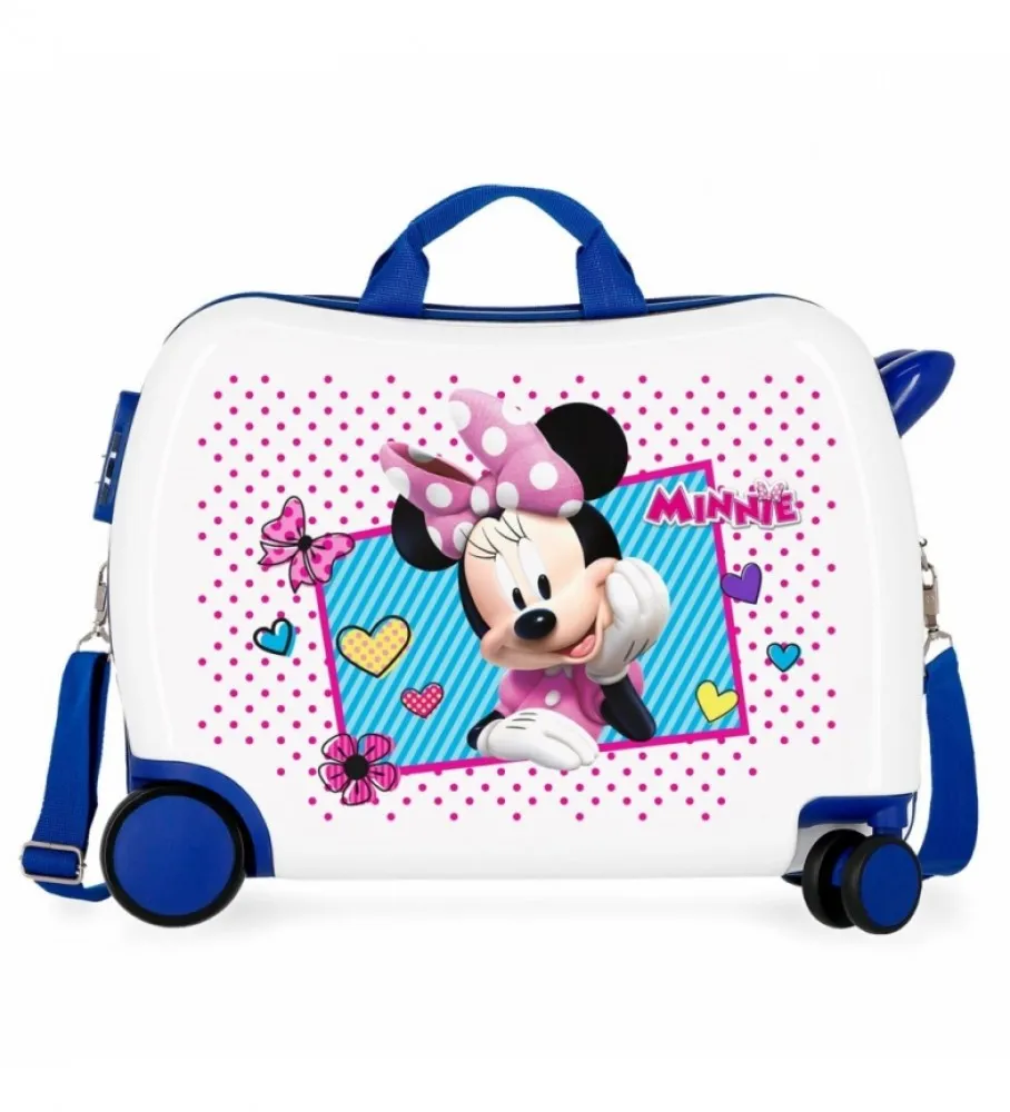MALETA INFANTIL 2 RUEDAS MULTIDIRECCIONALES MINNIE JOY AZUL 38X50X20CM