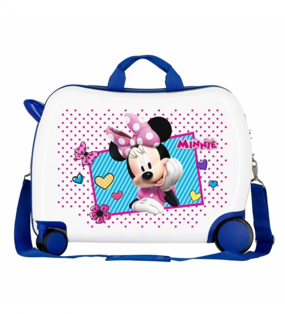 MALETA INFANTIL 2 RUEDAS MULTIDIRECCIONALES MINNIE JOY AZUL 38X50X20CM